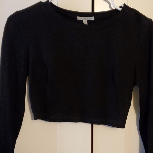 Black Crop Top - Picture 2 of 3